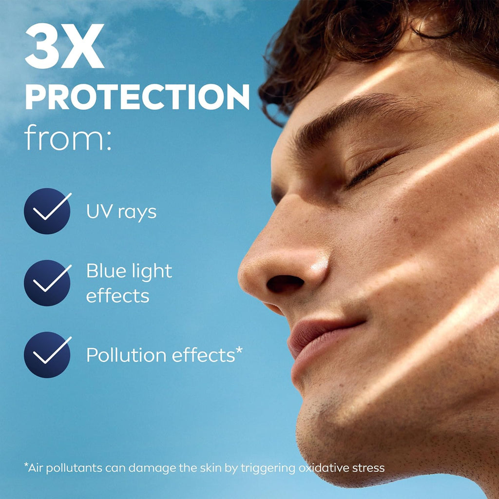Sensitive Daily Protect Moisturiser SPF 30 (50Ml), Moisturising Men'S Face Cream Suitable for Sensitive Skin, Lightweight Face Moisturiser with UV Protection, Non-Greasy Formula