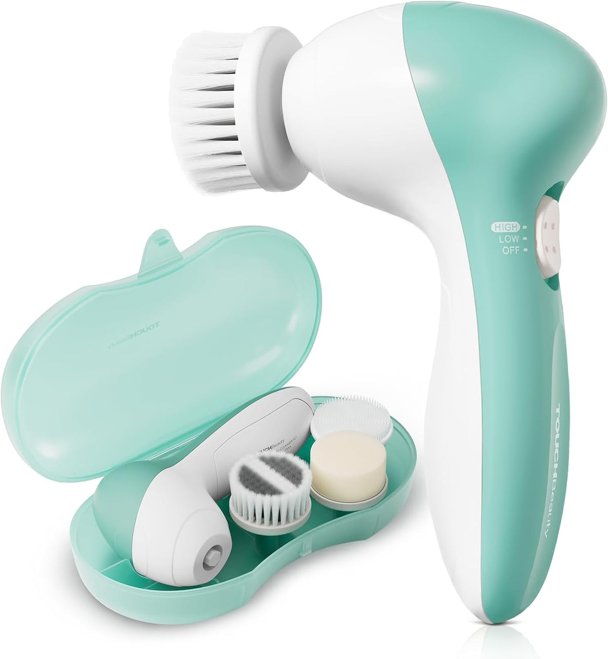 Professional 3-in-1 Electric Facial Cleansing Brush with 3 Replacement Heads & Travel Case — Curated by Antarta