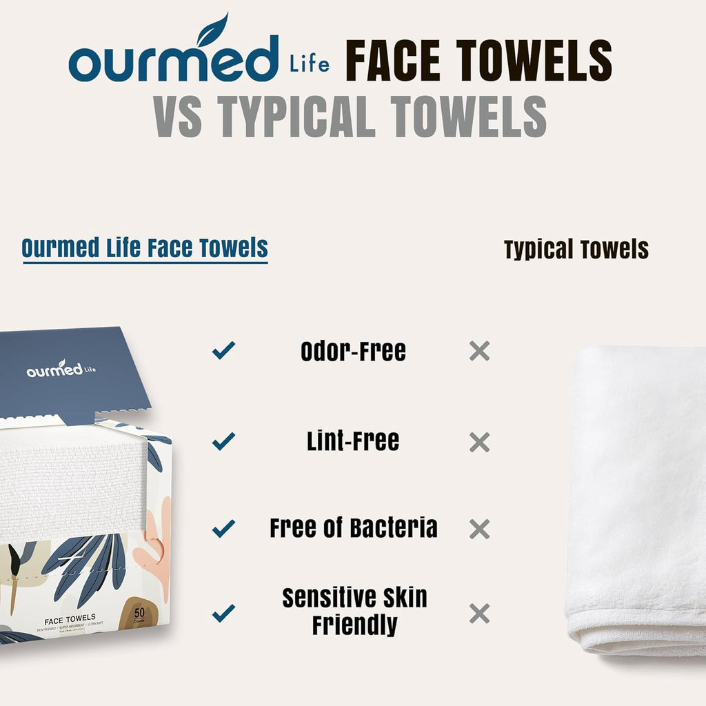 Premium Biodegradable Disposable Extra-Large Facial Cleansing Towels (10"x12", 25 Count) — Curated by Antarta