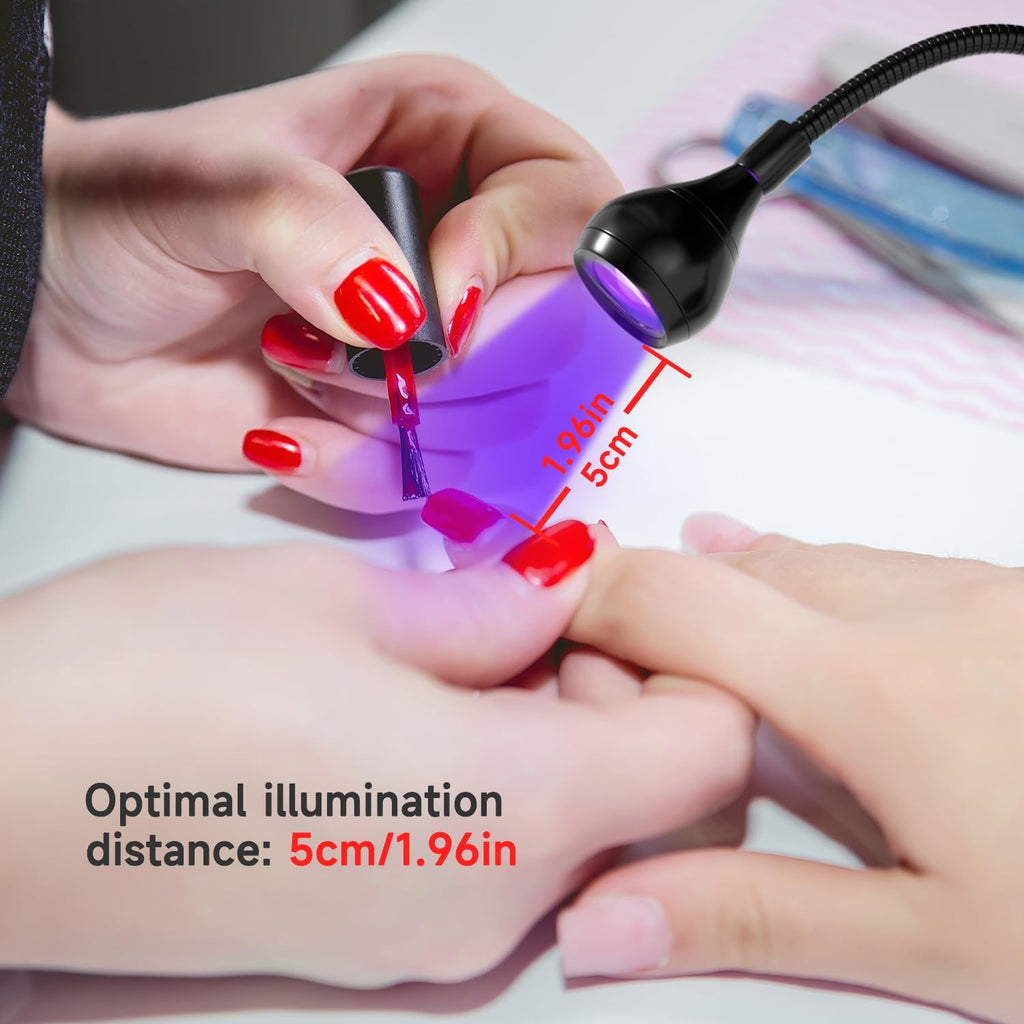 Flexible Gooseneck LED UV Nail Flash Cure Lamp with Clamp (Black) — Curated by Antarta