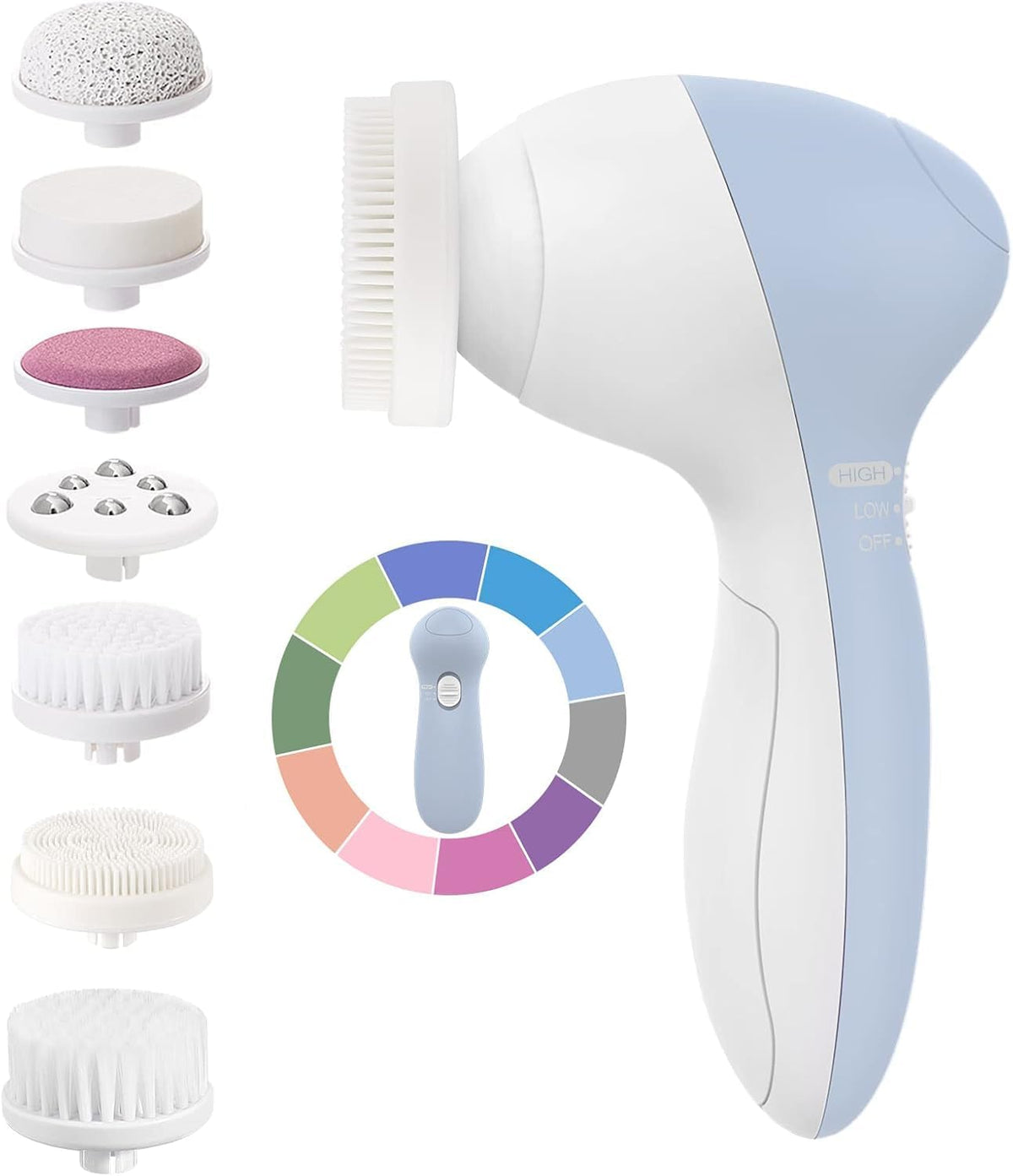 Professional 7-in-1 Rotating Electric Facial Cleansing Brush & Scrubber System — Curated by Antarta