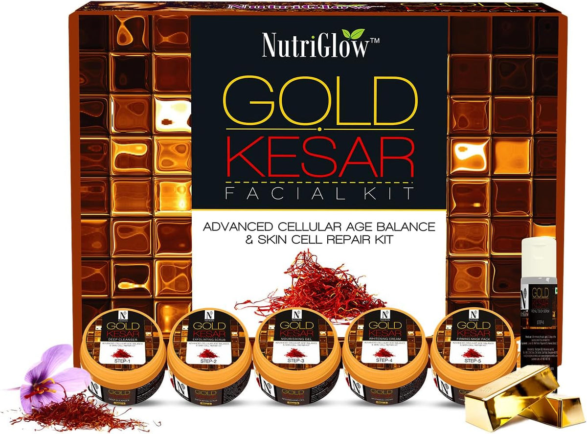 Antarta™ Gold Kesar Skin Renewal & Anti-Ageing Facial Kit (6-Piece Set)