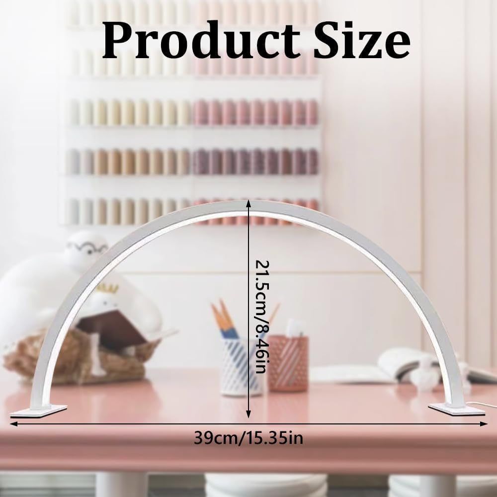Professional Half Moon LED Desk Light for Beauty & Nail Salons (White) — Curated by Antarta