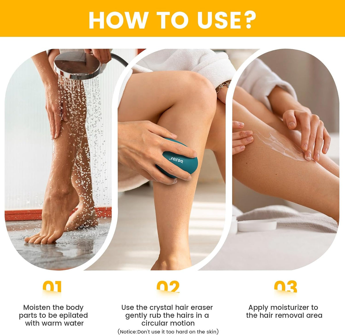 Nano Glass Hair Remover with Upgraded Grinding Surface -Achieving Painless Hair Removal, Crystal Hair Eraser for Portability, Reusable Easy to Use Silky Smooth Crystal Hair Removal Device
