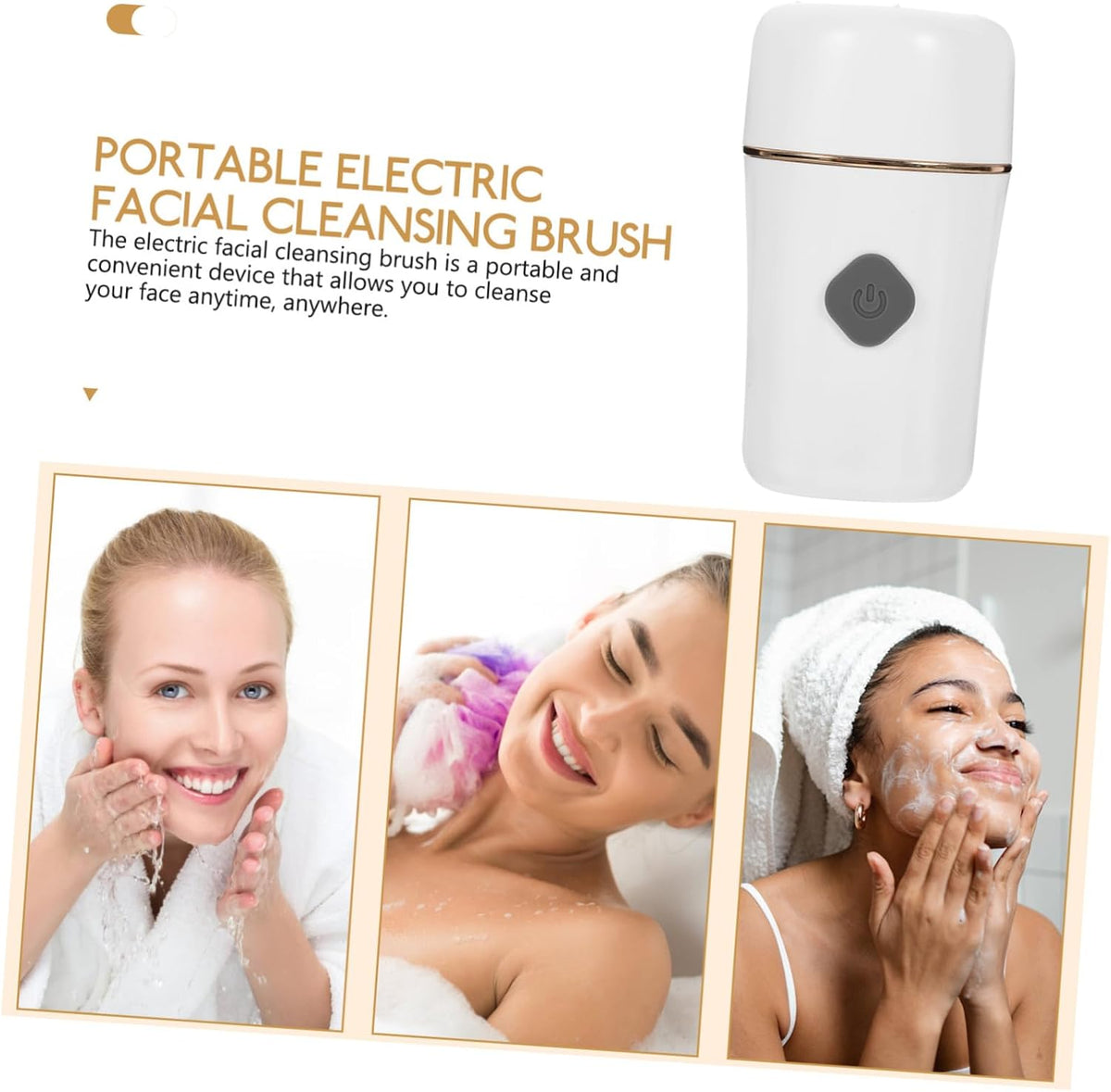 Portable Rechargeable Electric Silicone Facial Cleansing Brush (White) — Curated by Antarta