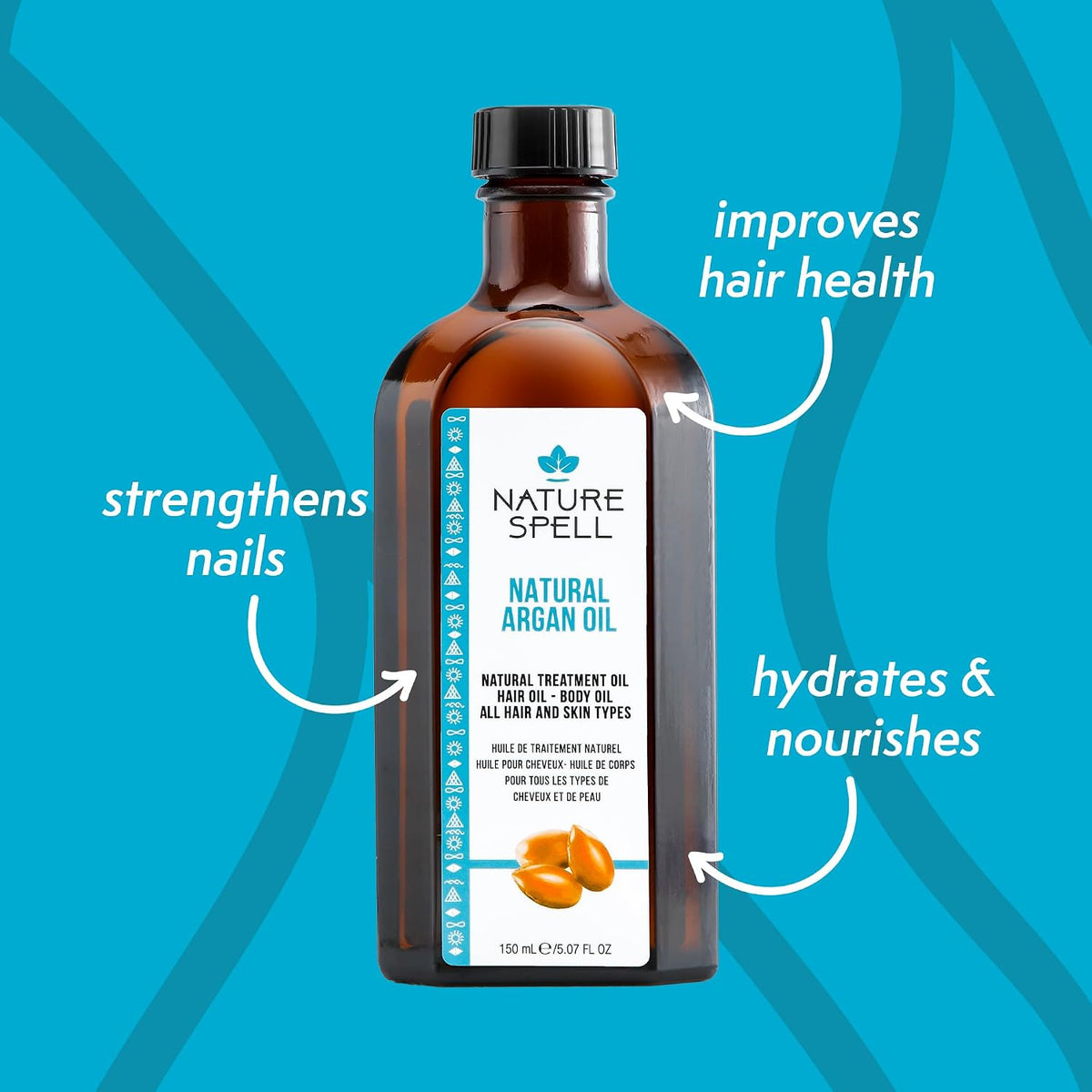 Argan Oil for Hair & Scalp, for All Hair Types, Vegan, 150Ml