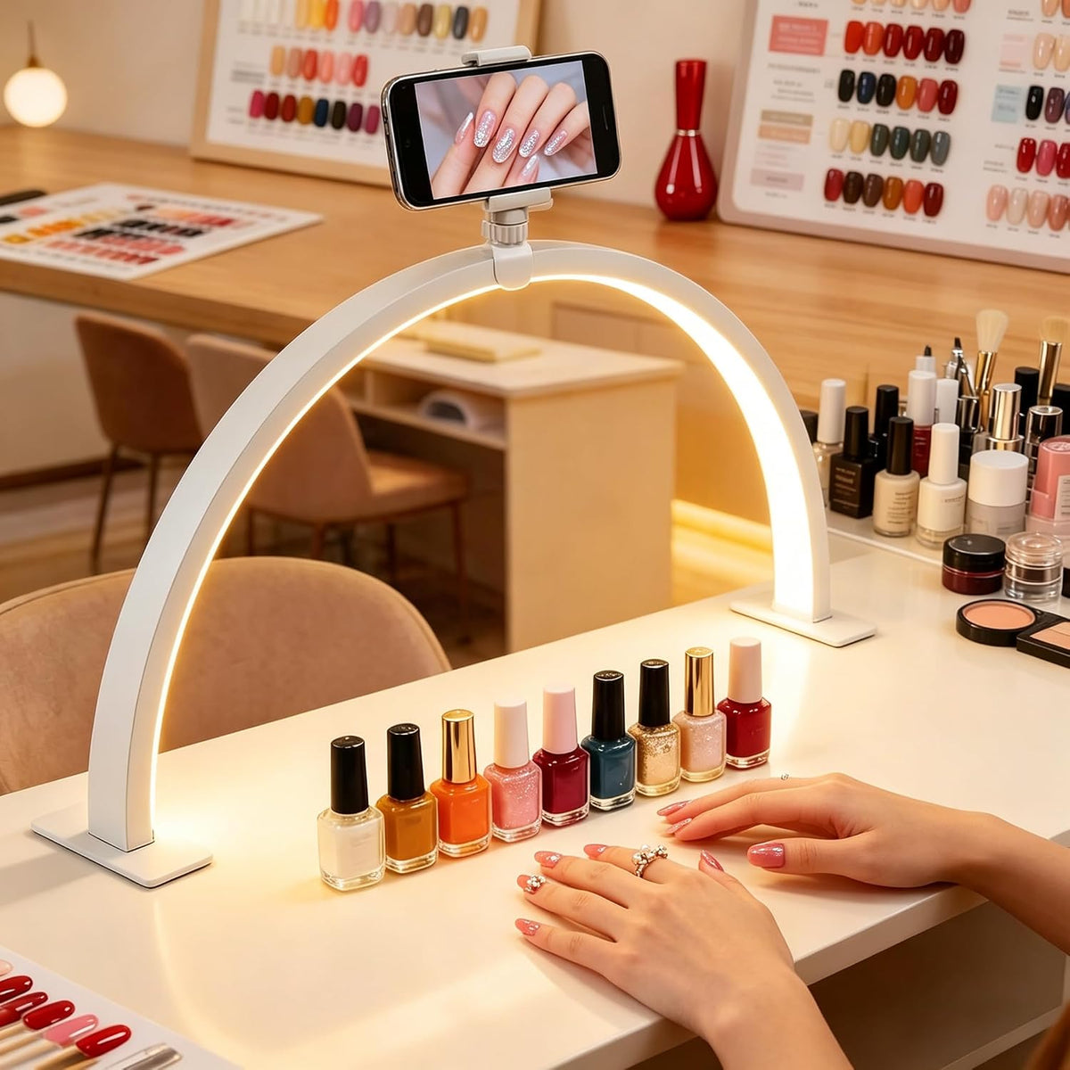Foldable Half Moon LED Desk Light with Phone Holder — Curated by Antarta