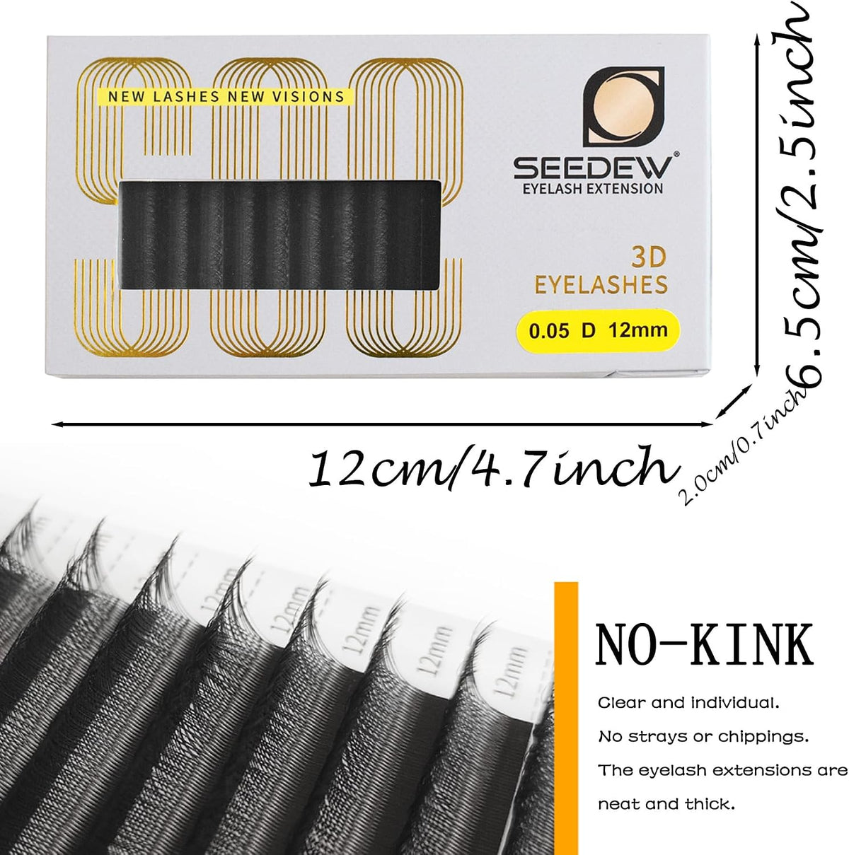 D Double-Tip W-Shape Eyelash Extensions (0.07 C Curl Mix 8-15mm) — Curated by Antarta