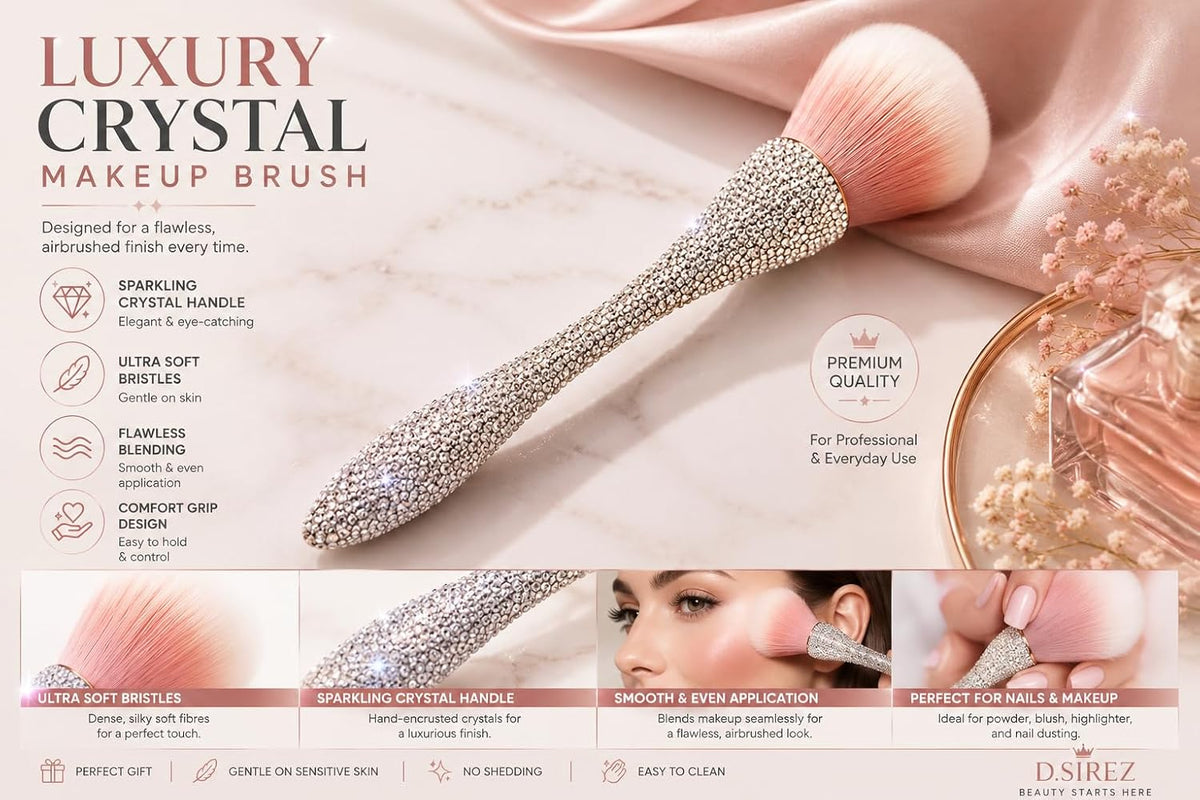 Luxury Crystal Rhinestone Powder & Blush Brush — Curated by Antarta