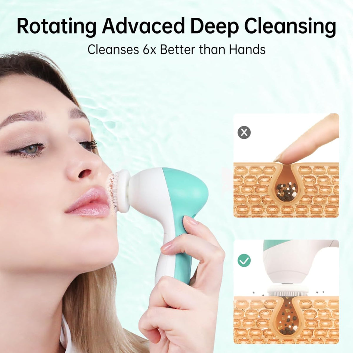 Professional 3-in-1 Electric Facial Cleansing Brush with 3 Replacement Heads & Travel Case — Curated by Antarta