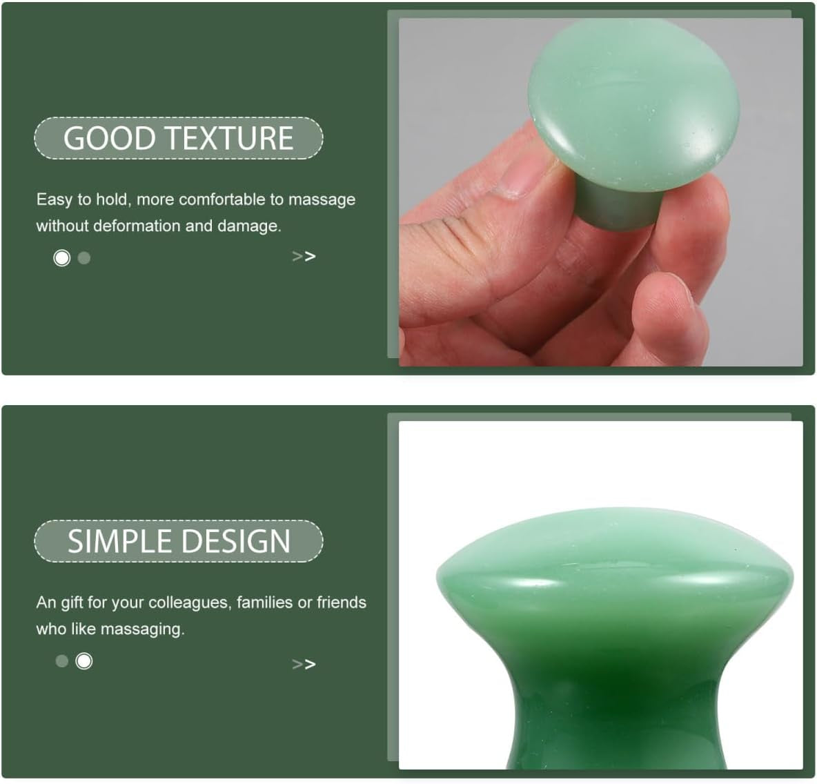Professional Green Jade Mushroom Gua Sha Facial Massage Stones (Set of 2) — Curated by Antarta
