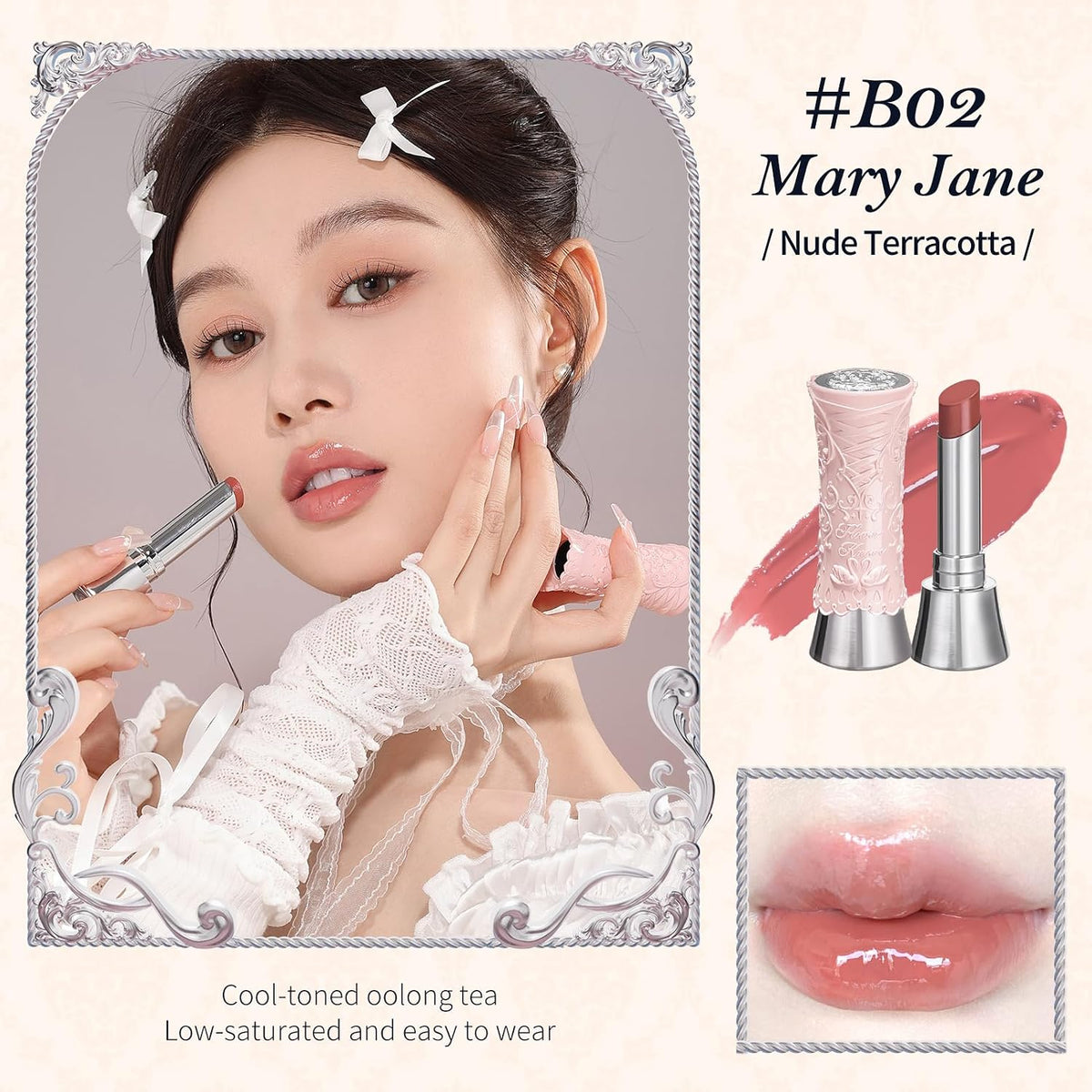 Flower Knows Swan Ballet Shine Lipstick (B02 Mary Jane) — Curated by Antarta