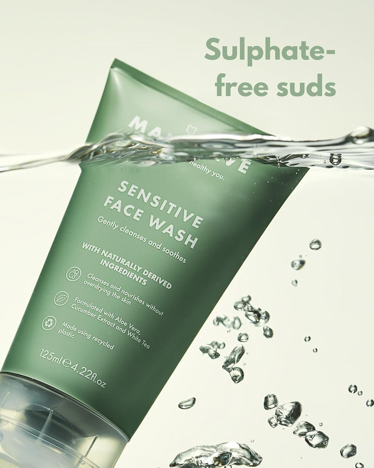 Sensitive Face Wash 125Ml for Men, Mens Face Wash
