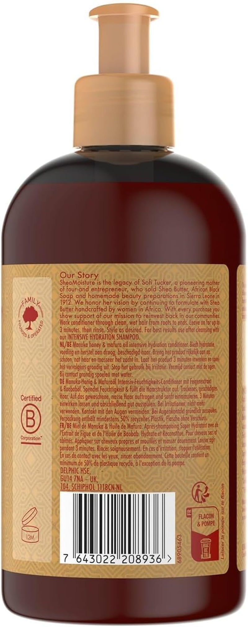 Manuka Honey & Mafura Oil Intensive Hydration Conditioner Sulphate and Silicone Free Conditioner for Dry, Damaged Hair 384 Ml