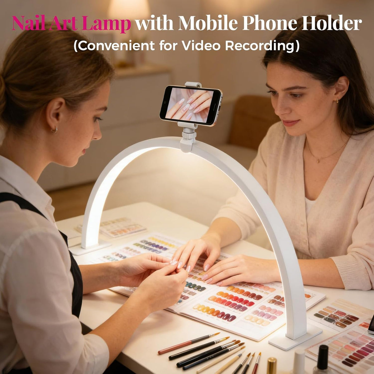 Foldable Half Moon LED Desk Light with Phone Holder — Curated by Antarta