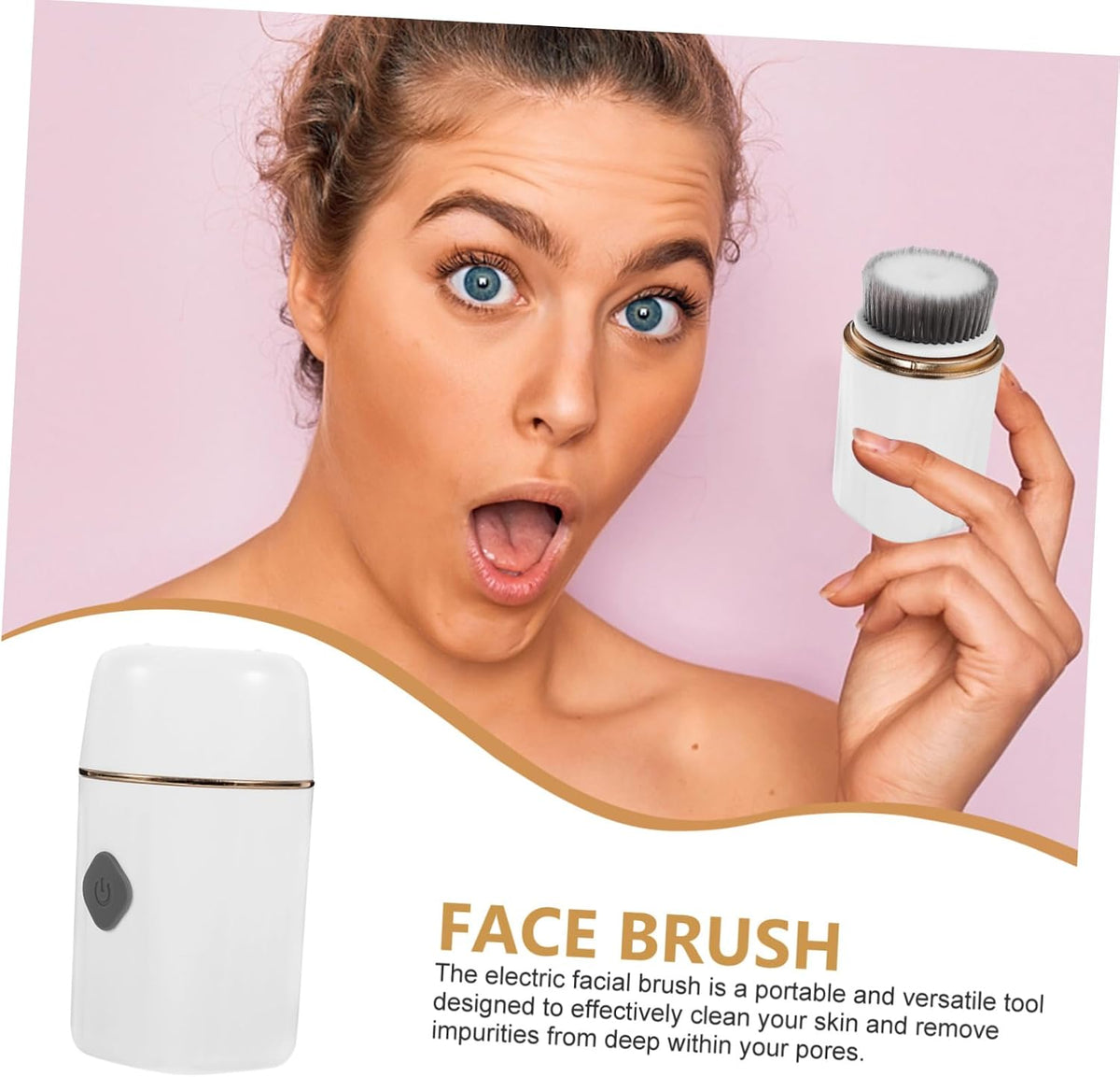 Portable Rechargeable Electric Silicone Facial Cleansing Brush (White) — Curated by Antarta