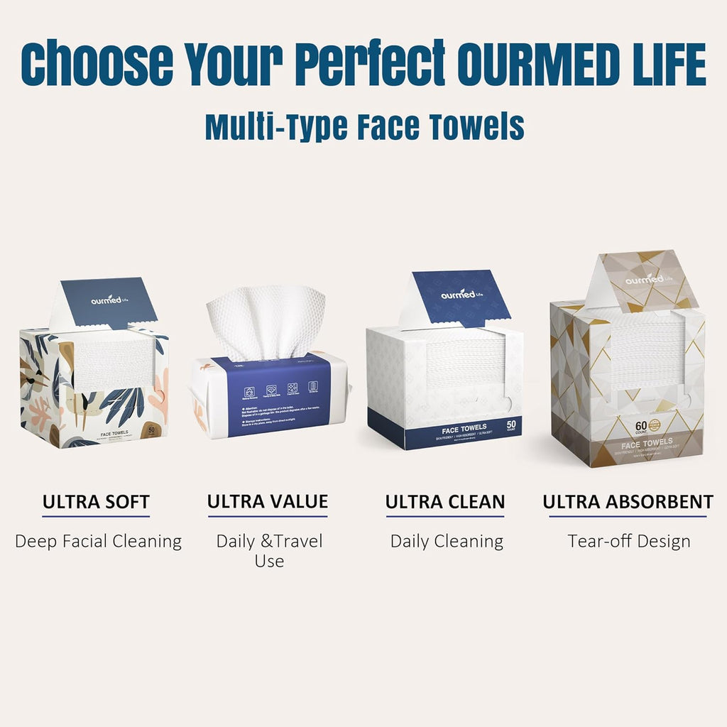 Premium Biodegradable Disposable Extra-Large Facial Cleansing Towels (10"x12", 25 Count) — Curated by Antarta
