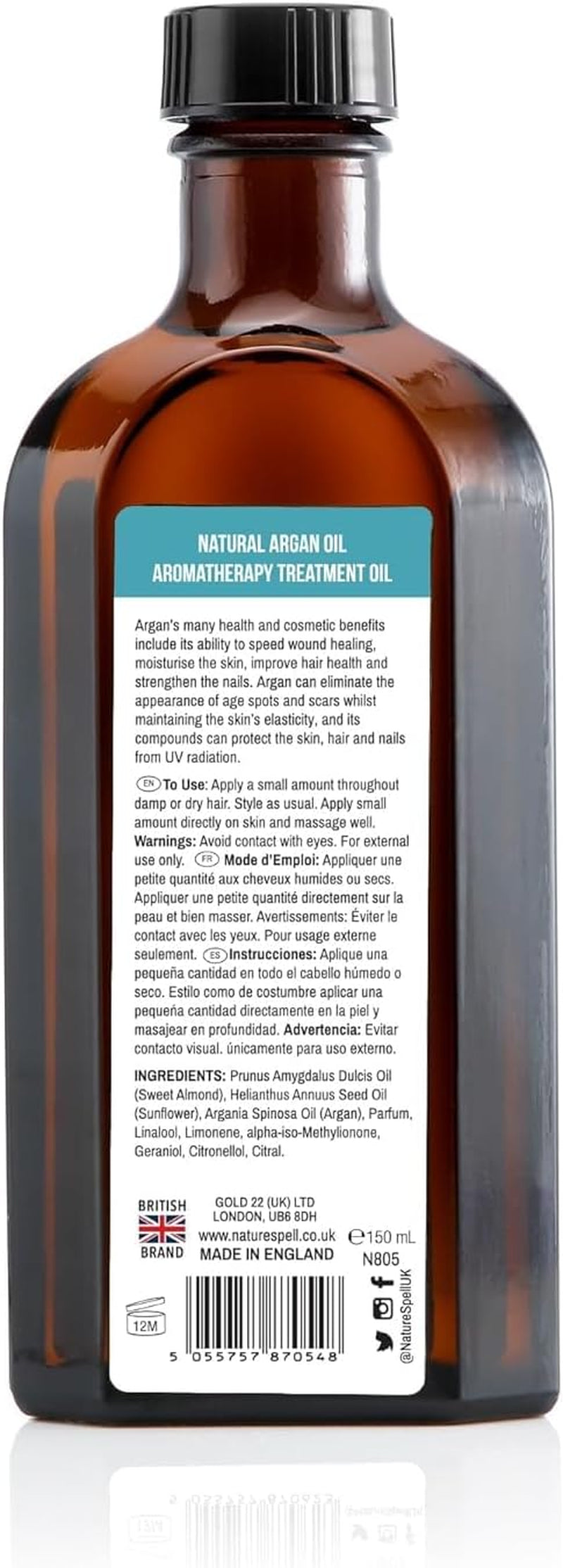 Argan Oil for Hair & Scalp, for All Hair Types, Vegan, 150Ml