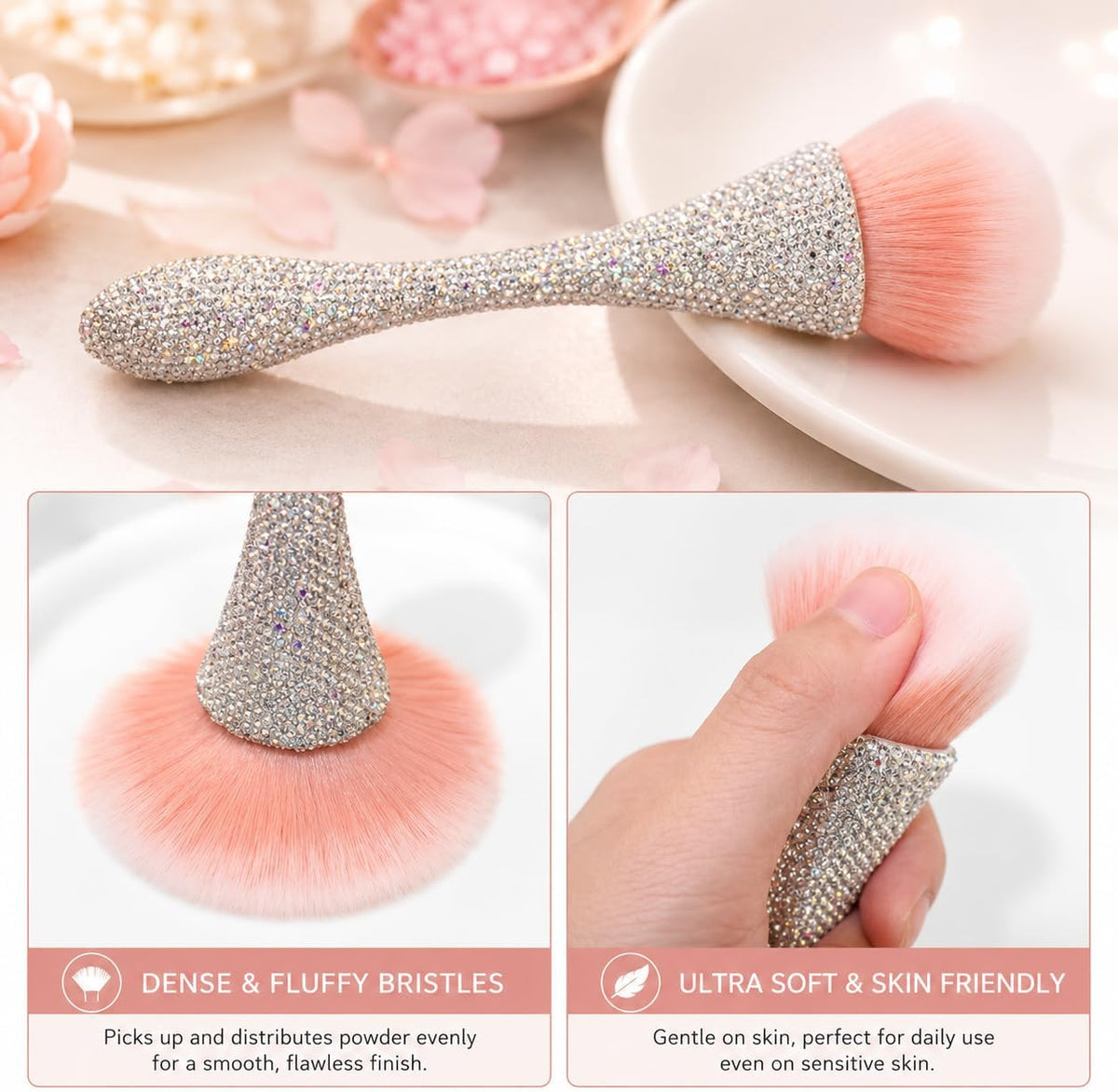 Luxury Crystal Rhinestone Powder & Blush Brush — Curated by Antarta