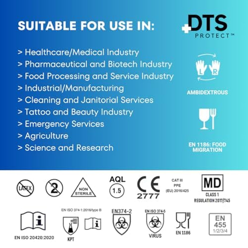 DTS Protect Professional Nitrile Disposable Gloves (100 Pcs Box) — Curated by Antarta