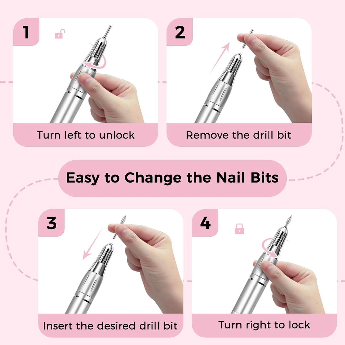 Professional 35,000 RPM Electric Nail Drill Kit with Foot Pedal (White) — Curated by Antarta