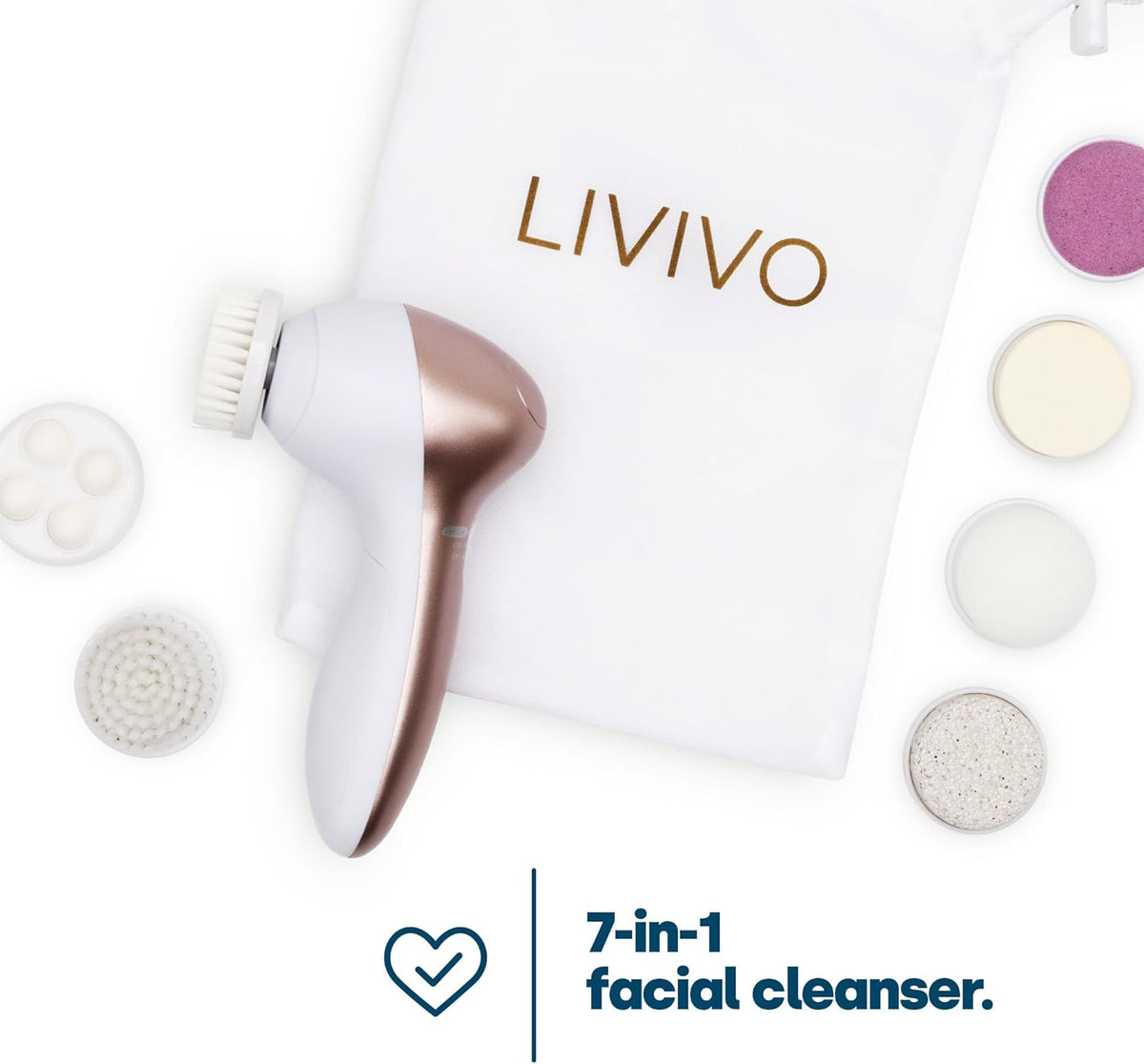 Professional 7-in-1 Electric Facial Cleansing and Exfoliating Brush System — Curated by Antarta