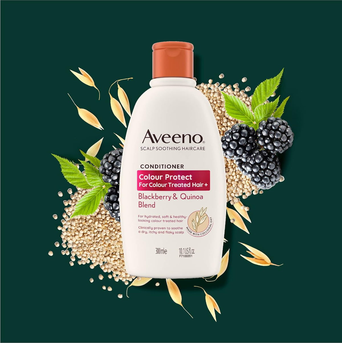 Scalp Soothing Haircare Colour Protect Conditioner, Blackberry & Quinoa Blend, for Colour Treated Hair, Soothes Dry, Itchy & Flaky Scalp, Clinically Proven, Sulfate Free, 300Ml