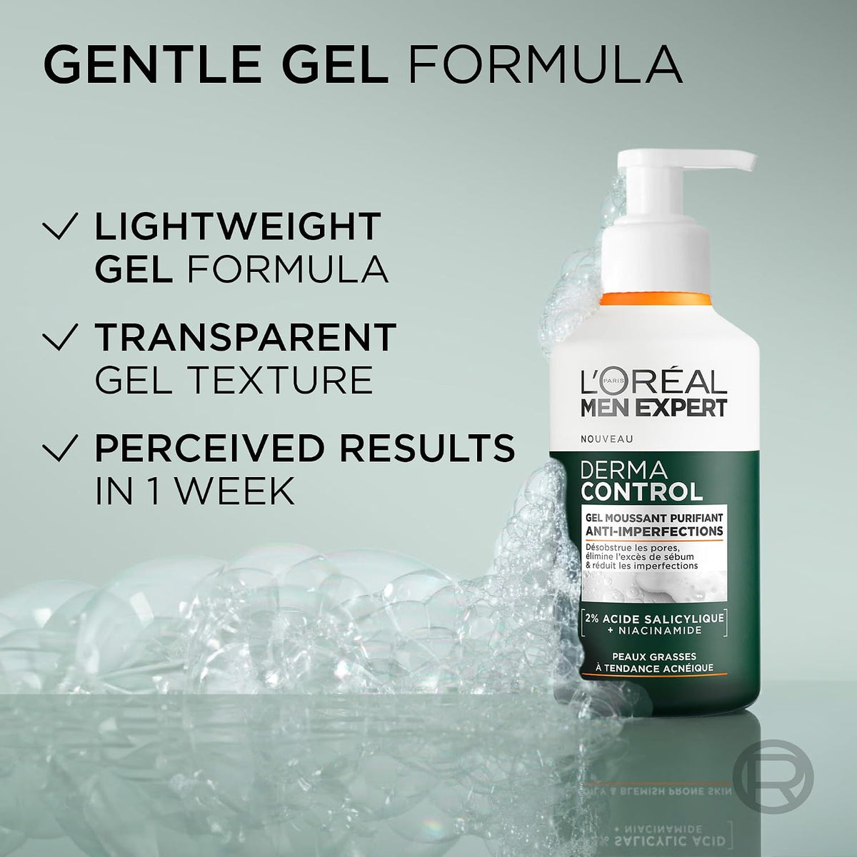 L'Oréal Men Expert Face Wash, Derma Control Purifying Cleanser Gel 260Ml