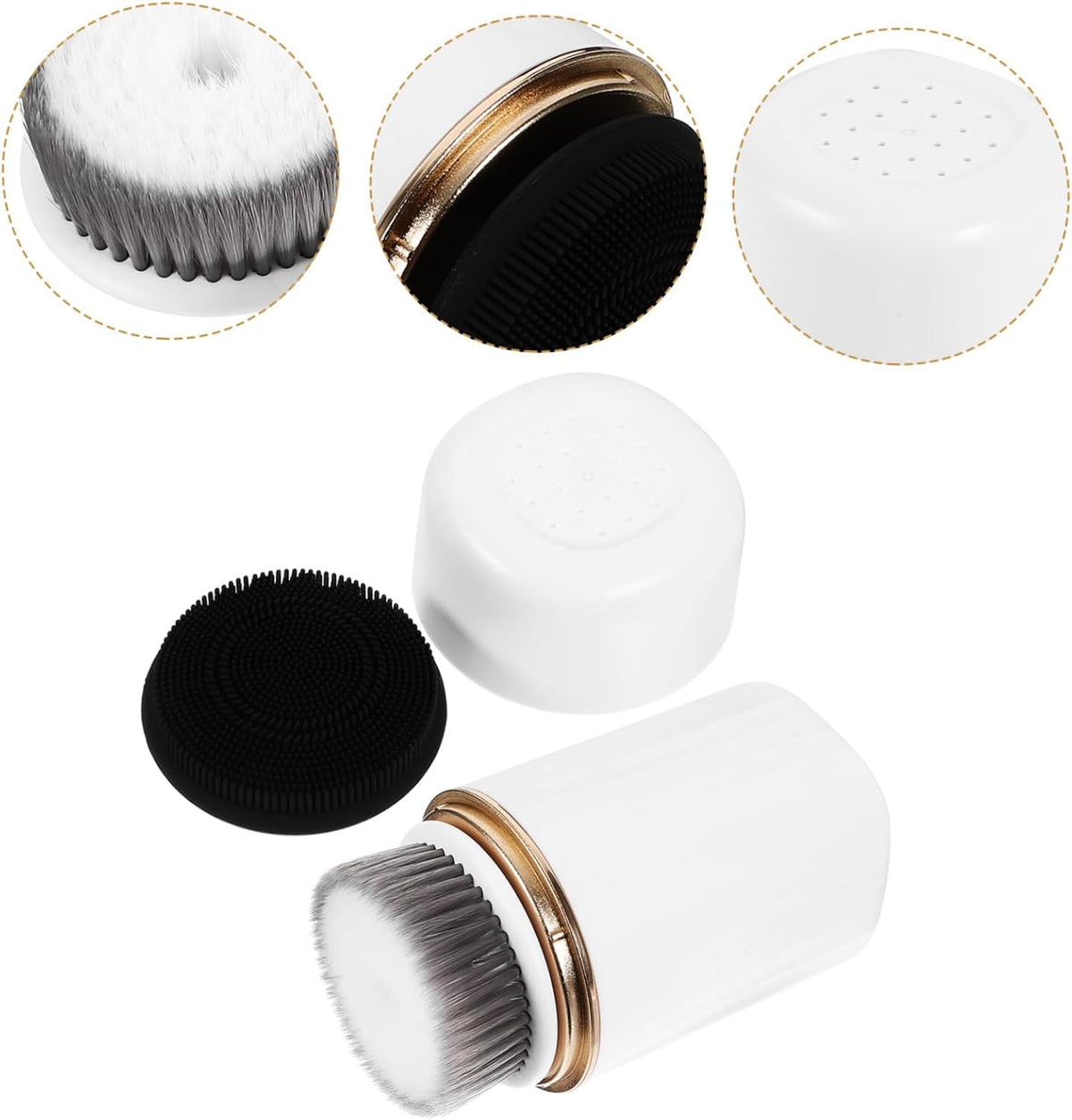 Portable Rechargeable Electric Silicone Facial Cleansing Brush (White) — Curated by Antarta