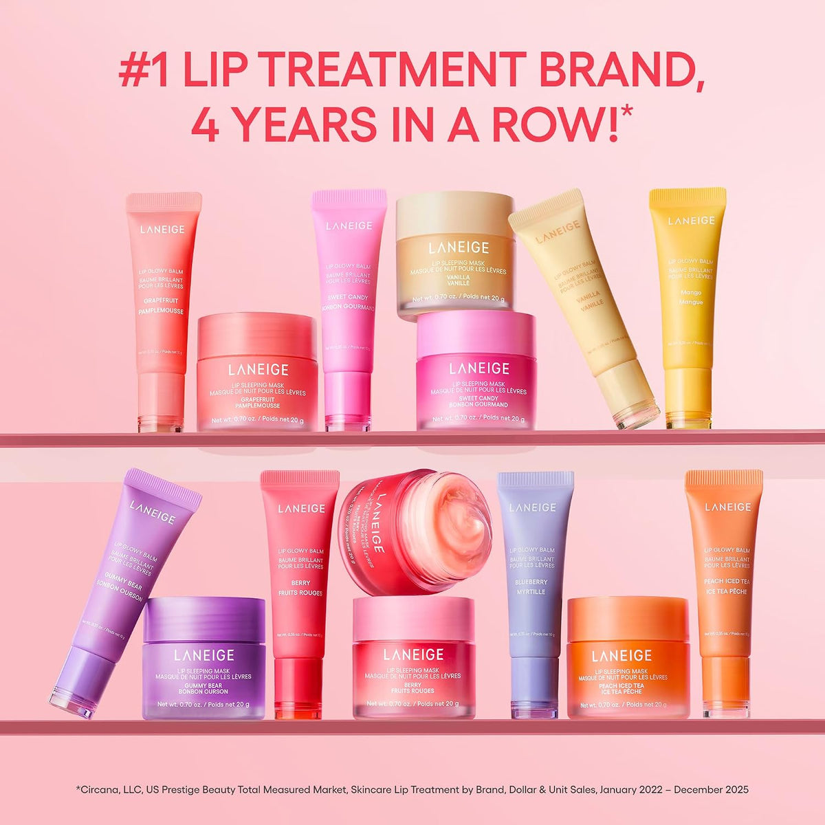 LANEIGE Lip Sleeping Mask, Korean Overnight Lip Mask with Berry Fruit Complex™, Vitamin C & Coconut Oil, Hydrating Lip Treatment for Soft, Smooth Lips, 20G