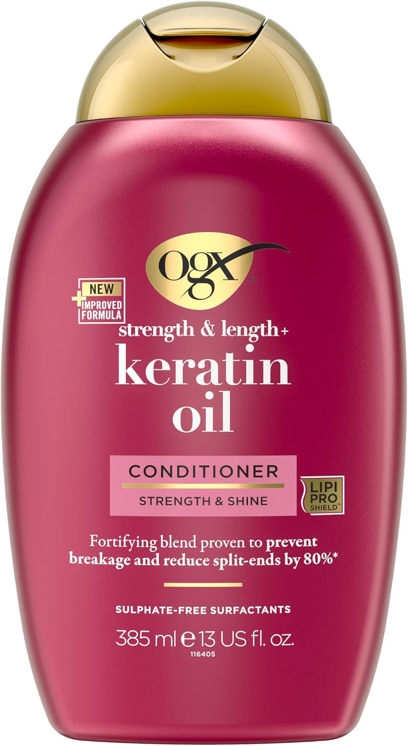 Strength & Length with Keratin Oil Conditioner, Strength & Shine, Fortifying Blend, Prevents Breakage and Reduces Split Ends by 80Percent, Sulfate Free, 385Ml