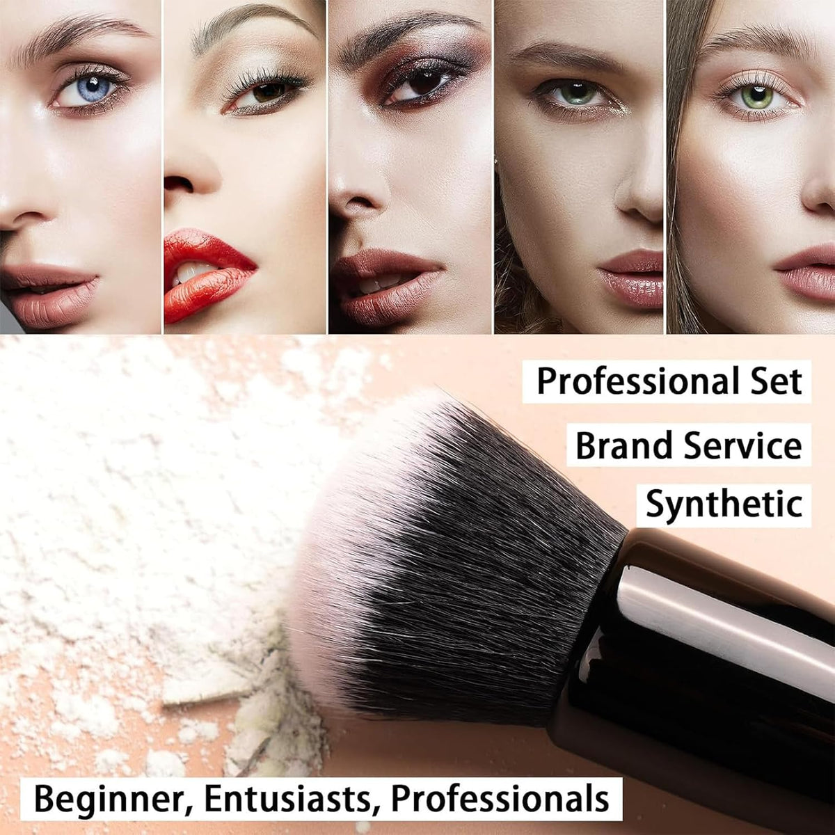Antarta™ Professional 15-Piece Synthetic Makeup Brush Set