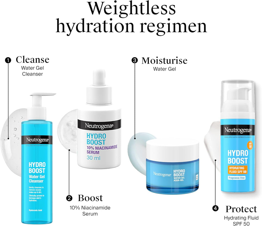 Hydro Boost Water Gel (1X 50Ml), Oil-Free Face Cream with Hyaluronic Acid, Amino Acids and Electrolytes, Lightweight Face Care with 72 Hour Hydration, for Acne-Prone and Sensitive Skin