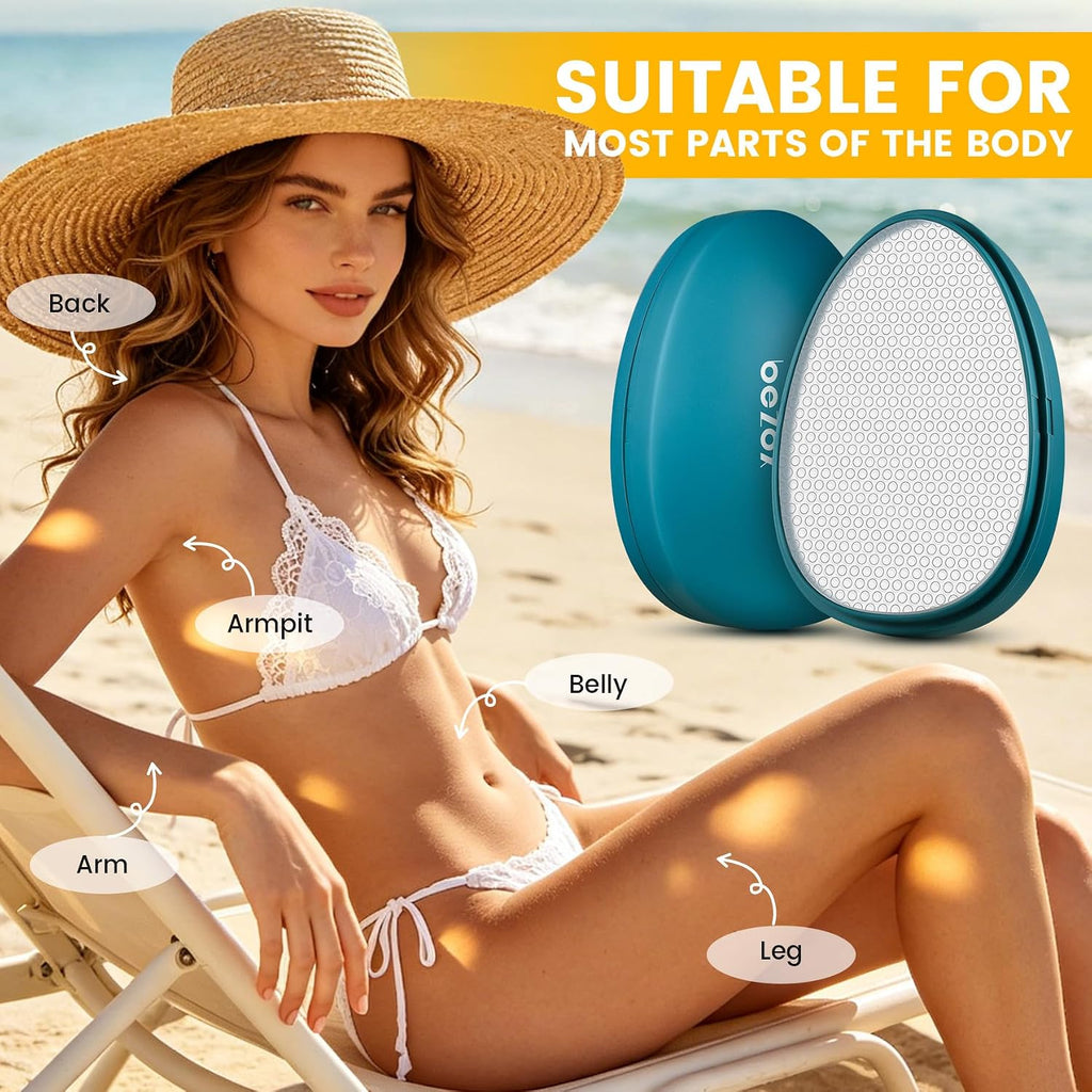 Nano Glass Hair Remover with Upgraded Grinding Surface -Achieving Painless Hair Removal, Crystal Hair Eraser for Portability, Reusable Easy to Use Silky Smooth Crystal Hair Removal Device